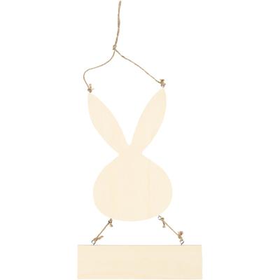 Creativ Company Konijn met bord, h: 29,5 cm, b: 19,2 cm, 1 stuk