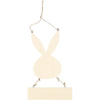 Creativ Company Konijn met bord, h: 29,5 cm, b: 19,2 cm, 1 stuk - thumbnail