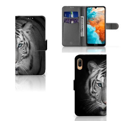 Huawei Y6 (2019) | Telefoonhoesje | Met pasjeshouder | Tijger Huawei Y6 (2019) | Telefoonhoesje | Met pasjeshouder | Tijger