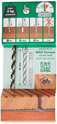 Spax trappenboor 4,1/6,5mm tbv vlonderschroef Spax trappenboor 4,1/6,5mm tbv vlonderschroef