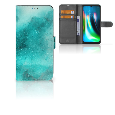 Hoesje Motorola Moto G9 Play | E7 Plus Painting Blue Hoesje Motorola Moto G9 Play | E7 Plus Painting Blue