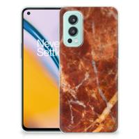 OnePlus Nord 2 5G | TPU | Siliconen hoesje | Marmer Bruin - thumbnail