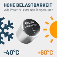 ABSINA CR1/3N lithium batterij 3V - batterij CR11108 lekvrij en met lange houdbaarheid - batterij CR1/3N met 160mAh - DL 1/3N, 2L76, batterij CR 1/3N, DL1/3N, CR1 3N, knoopcel CR1/3N 3V - thumbnail
