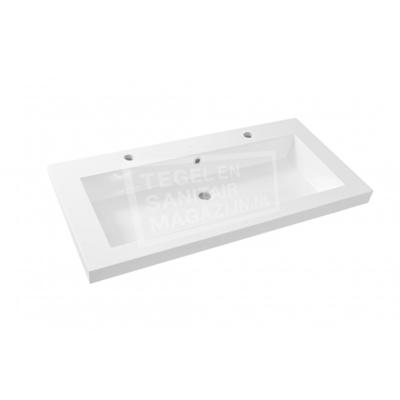 Wastafel Wiesbaden Vision 100x46 Wit (2 kraangaten)