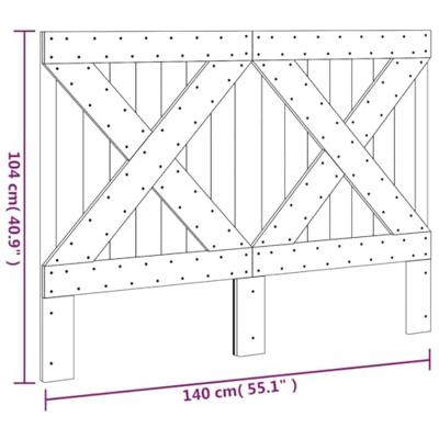Hoofdbord 140x104 cm massief grenenhout