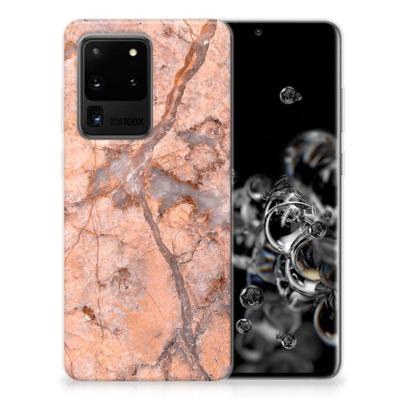 Samsung Galaxy S20 Ultra | TPU | Siliconen hoesje | Marmer Oranje