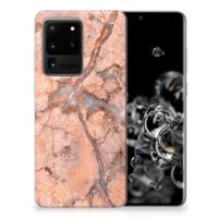 Samsung Galaxy S20 Ultra | TPU | Siliconen hoesje | Marmer Oranje - thumbnail