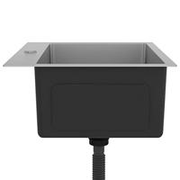 Gootsteen handgemaakt roestvrij staal - thumbnail