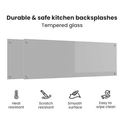VidaXL Keuken spatscherm 2 pcs lichtgrijs 120 x 40 cm gehard glas VidaXL Keuken spatscherm 2 pcs lichtgrijs 120 x 40 cm gehard glas