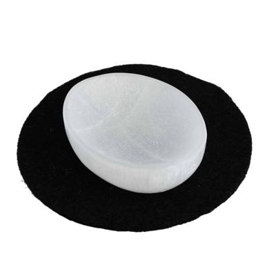 Edelsteen Seleniet Ovaal Oplaad Schaal 10 cm