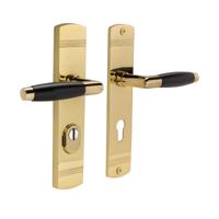 De Oude Deurklink Retro buitendeurbeslag klink/klink PC72 glanzend messing - thumbnail