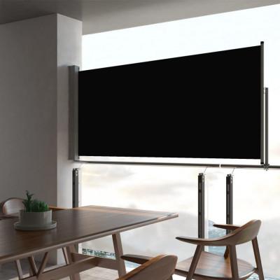VidaXL Tuinscherm uittrekbaar 60x300 cm zwart VidaXL Tuinscherm uittrekbaar 60x300 cm zwart