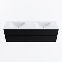 MONDIAZ VICA 160cm badmeubel onderkast Urban 4 lades. Wastafel CLOUD dubbel 2 kraangaten, kleur Talc. - thumbnail