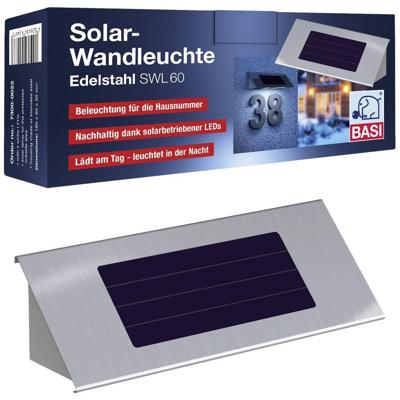 Basi SWL 60 7300-0022 Huisnummerlamp op zonne-energie LED LED vast ingebouwd RVS