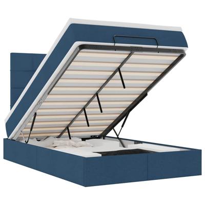 Ottoman bed met matras 120x190 cm stof blauw