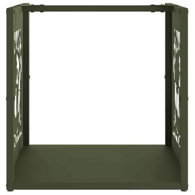 Brandhoutrek 40x40x40 cm koudgewalst staal olijfgroen