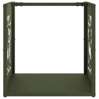 Brandhoutrek 40x40x40 cm koudgewalst staal olijfgroen - thumbnail