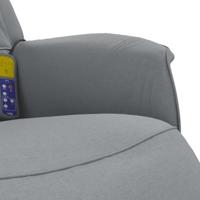 Massagestoel verstelbaar met voetensteun stof lichtgrijs - thumbnail