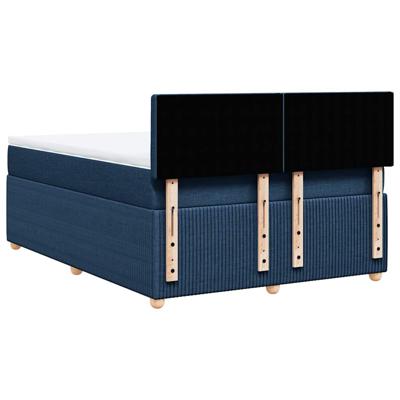 Boxspring met matras stof blauw 140x190 cm - thumbnail