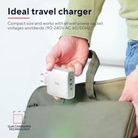 Trust Maxo Oplader USB-C 65W, 2 USB-C Poorten, 75% Gerecycled Materiaal, Snellader Fast USB C Charger Reislader voor iPhone iPad Samsung Galaxy Steam Deck Smartphones Tablets Laptops - Wit - thumbnail