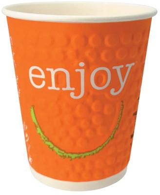 Drinkbeker uit karton voor warme dranken, 200 ml, geassorteerde kleuren, pak van 37 stuks