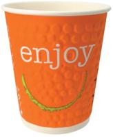 Drinkbeker uit karton voor warme dranken, 200 ml, geassorteerde kleuren, pak van 37 stuks - thumbnail