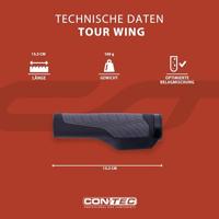 CONTEC handvatten "tour wing" ct grips tour wing 133 mm, black/grey - thumbnail