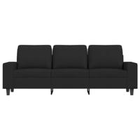 Driezitsbank 180 cm stof zwart - thumbnail