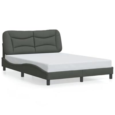Bedframe met LED zonder matras "Hvar" 120x200 cm stof donkergrijs