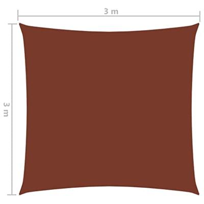 VidaXL Zonnescherm vierkant 3x3 m oxford stof terracottakleurig - thumbnail