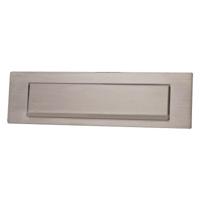 Briefplaat rechthoek met klep 335x95mm RVS - thumbnail
