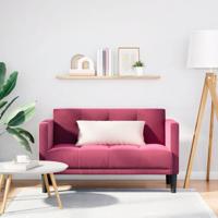 Loveseat bank wijnrood 111 cm fluweel - thumbnail