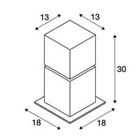 SLV 1000344 SQUARE POLE 30 Staande buitenlamp Energielabel: E (A - G) LED vast ingebouwd 20 W RVS - thumbnail