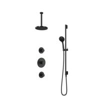 Hotbath Cobber IBS20 Regendoucheset inbouw - 30cm plafondarm - 20cm ronde hoofddouche - 3 standen handdouche - glijstang - nikkel geborsteld IBS20GN137 - thumbnail