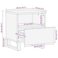 Nachtkastje 40x33x46 cm massief mangohout zwart - thumbnail