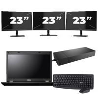 Fujitsu Lifebook E5510 - Intel Core i3-10e Generatie - 15 inch - 16GB RAM - 256GB SSD - Windows 11 Home + 3x 23 inch Monitor - thumbnail