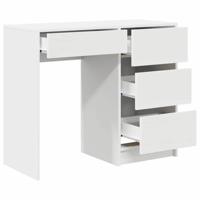 Bureau met lade met plank Wit 90 x 37,5 x 75 cm Bewerkt hout - thumbnail