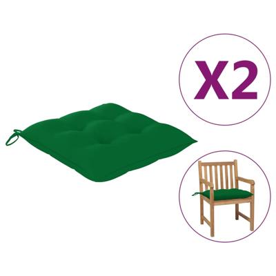 VidaXL Stoelkussens 2 st 50x50x7 cm oxford stof groen VidaXL Stoelkussens 2 st 50x50x7 cm oxford stof groen