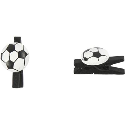 Creativ Company Knijper met voetbal, afm 14x25 mm, dikte 12 mm, zwart, 10 stuk/ 1 doos