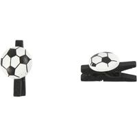 Creativ Company Knijper met voetbal, afm 14x25 mm, dikte 12 mm, zwart, 10 stuk/ 1 doos - thumbnail