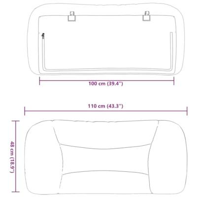 Hoofdbordkussen 100 cm stof taupe