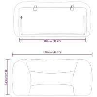 Hoofdbordkussen 100 cm stof taupe - thumbnail