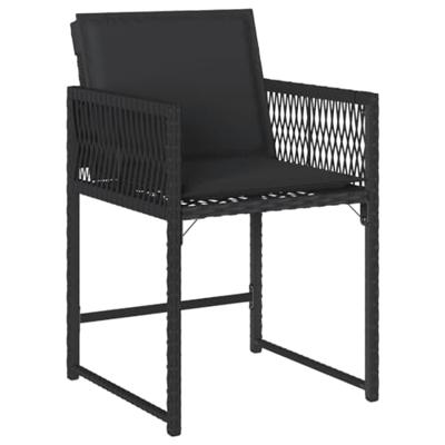 13-delige Tuinset met kussens poly rattan zwart