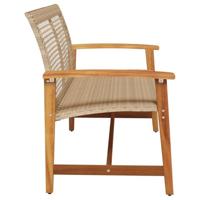 Tuinbank 112 cm poly rattan en acaciahout beige - thumbnail