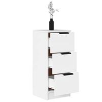 Dressoirs 2 st 30x30x70 cm bewerkt hout wit - thumbnail