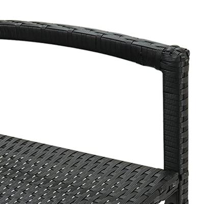 Barkrukken 4 st poly rattan zwart - thumbnail