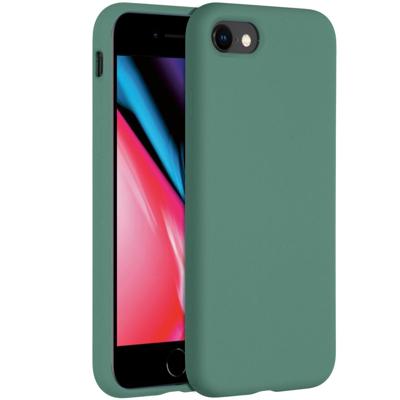 Accezz Liquid Silicone voor Apple iPhone SE (2022 / 2020) / 8 / 7 Telefoonhoesje Groen