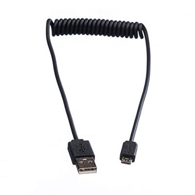 ROLINE USB 2.0 spiraalkabel A-Micro B, stekker op stekker, 1,0 m