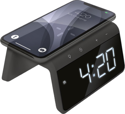 Digitale Wekker - Draadloze Oplader Voor Telefoon - Wake Up Light - Space Grey (HCG019QI-SG) Digitale Wekker - Draadloze Oplader Voor Telefoon - Wake Up Light - Space Grey (HCG019QI-SG)