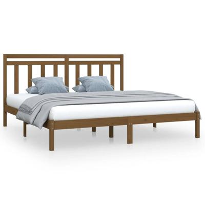 Bedframe massief hout honingbruin 200x200 cm Bedframe massief hout honingbruin 200x200 cm